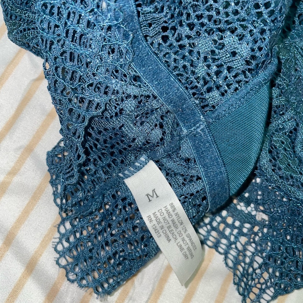 Navy blue lace bralette with no padding